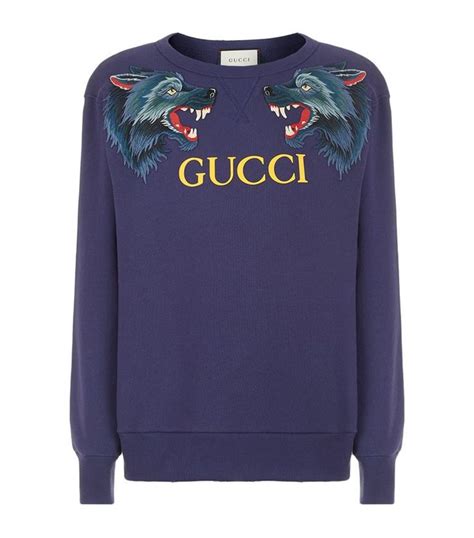 gucci cotton sweatshirt with wolf|Gucci inspired sweatshirt.